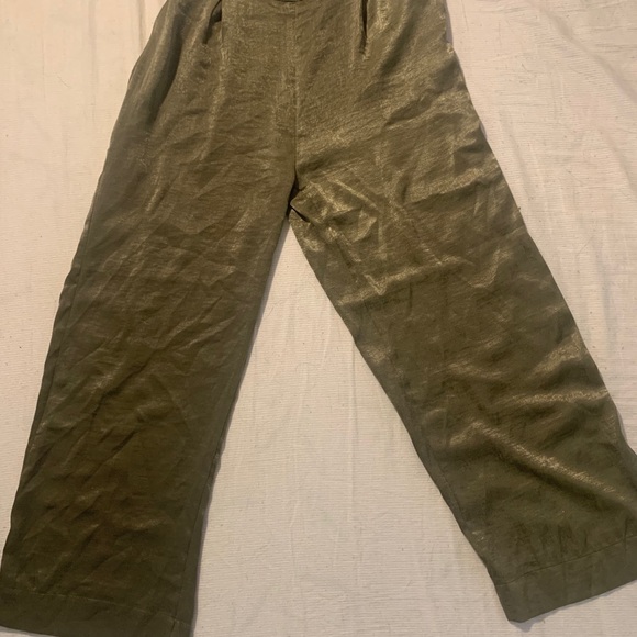 Green Flowy Pants - Picture 2 of 3